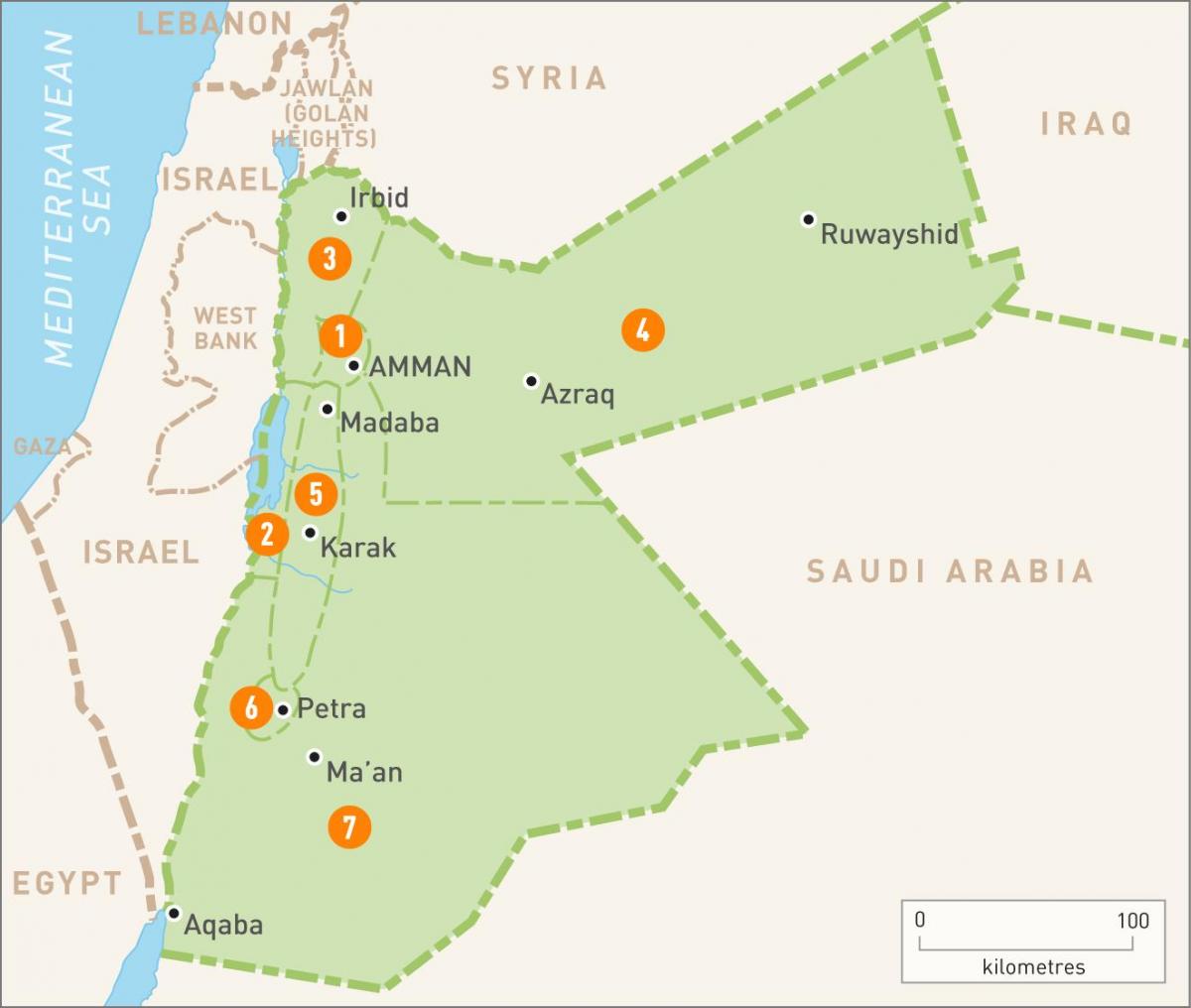 amman Jordània en el mapa