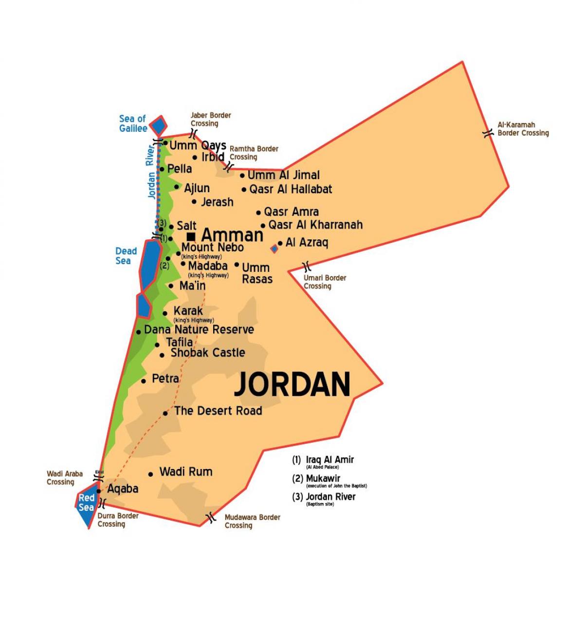 Jordània ciutats mapa