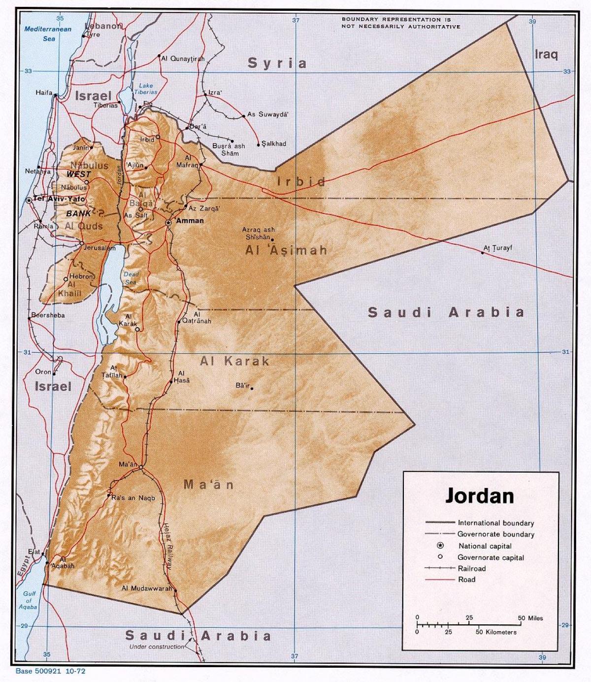 mapa de Jordània
