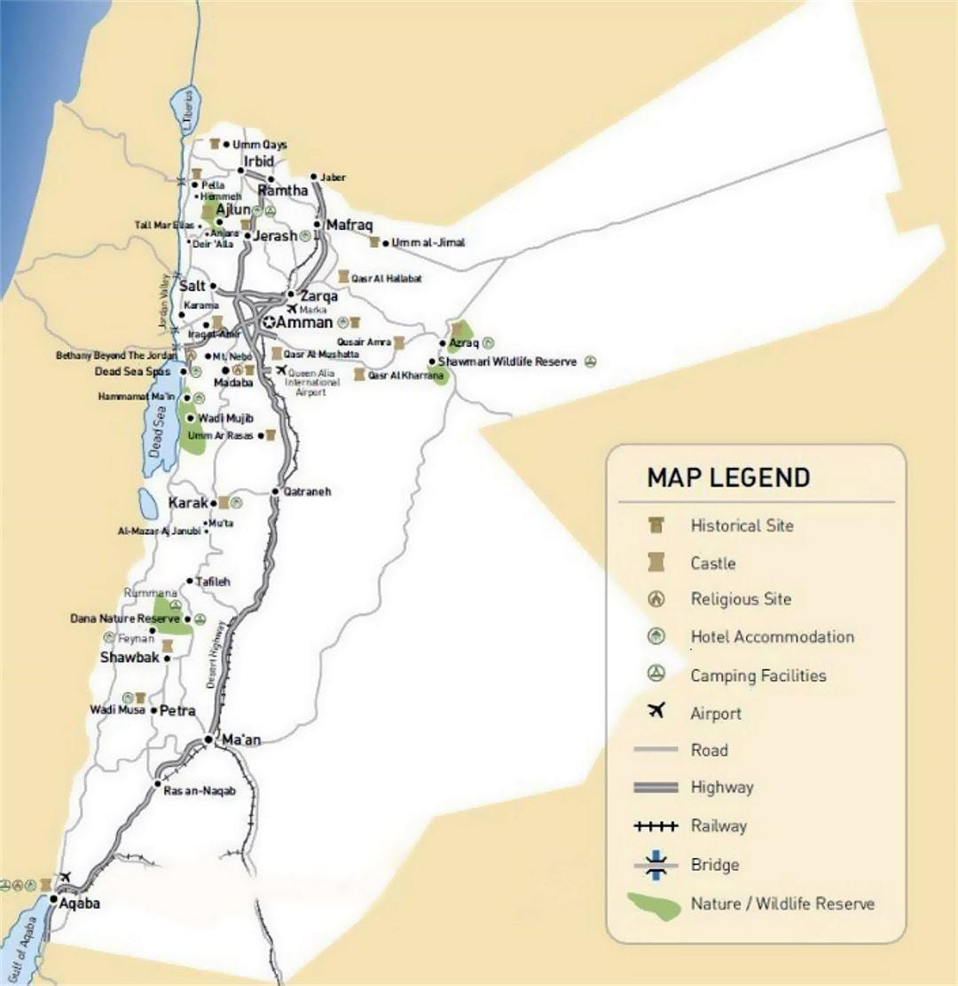 Jordània atraccions turístiques mapa