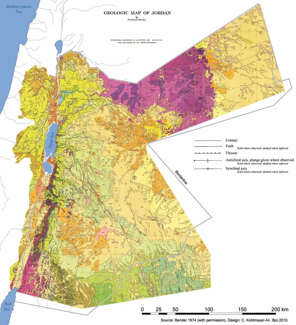 mapa de Jordània geologia