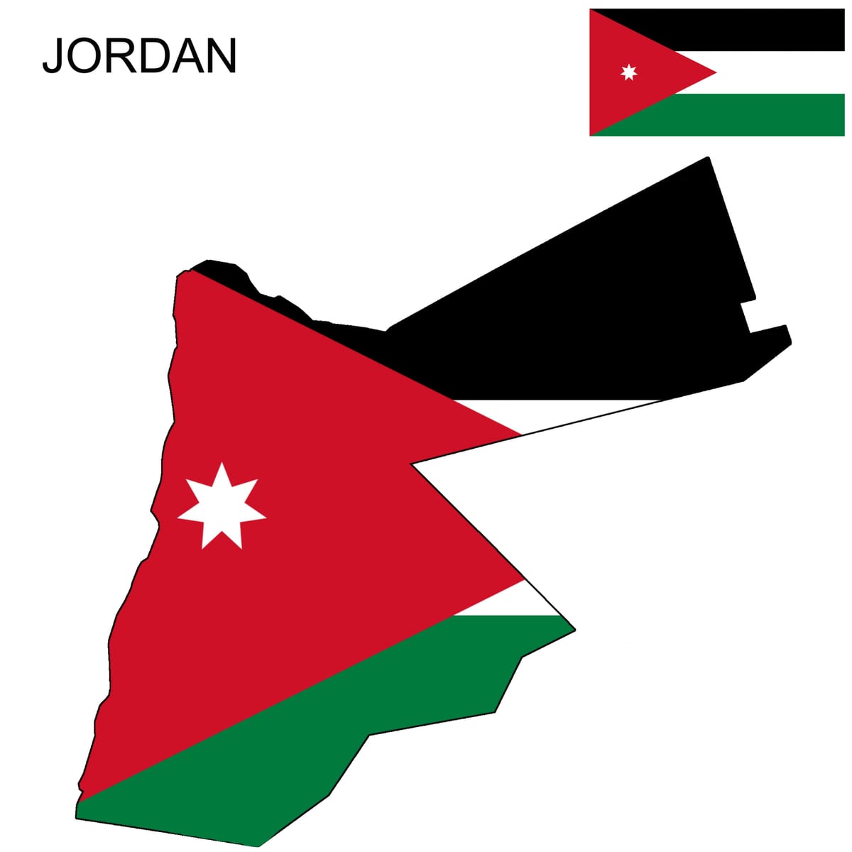 mapa de Jordània mapa bandera