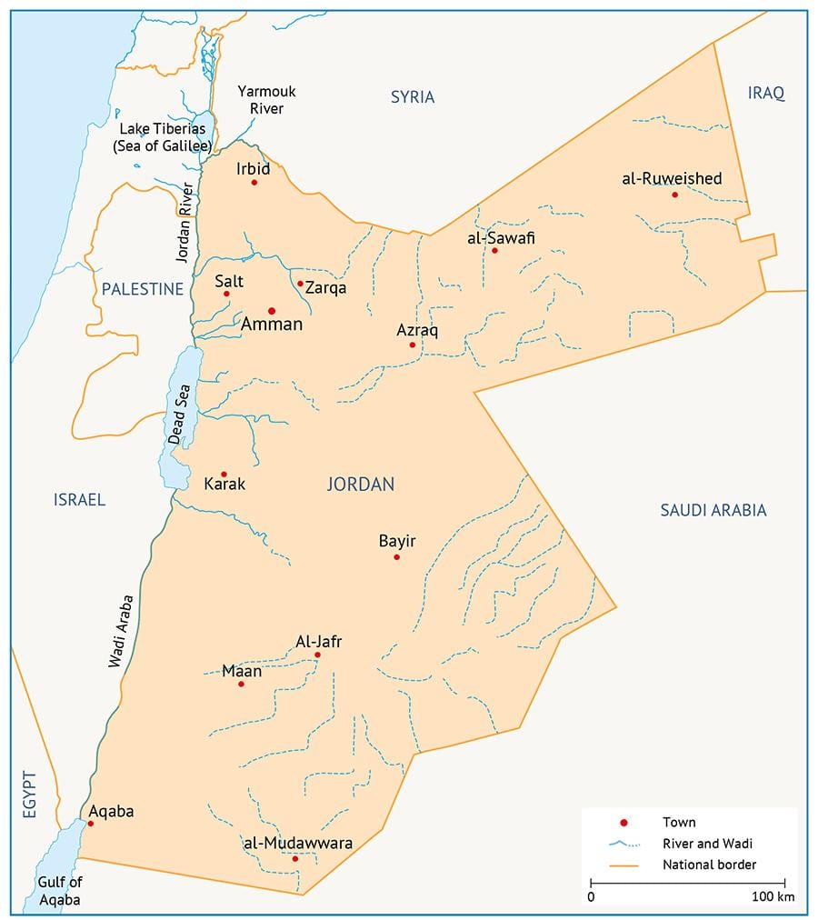 mapa de la universitat de Jordània