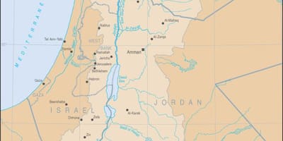 Mapa del riu Jordà en el món