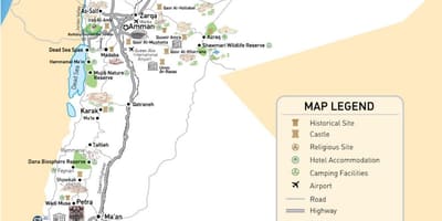Mapa de Jordània aeroports