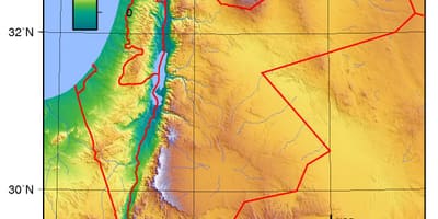 Mapa de Jordània elevació