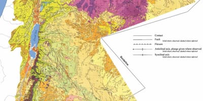 Mapa de Jordània geologia