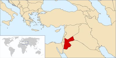 Jordània en el mapa del món