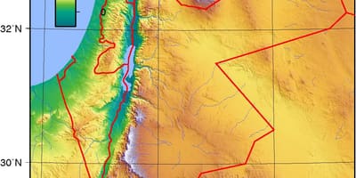Mapa de Jordània topogràfic