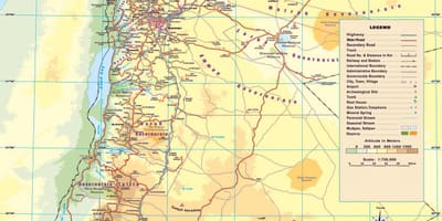 Mapa de mapa físic de Jordània